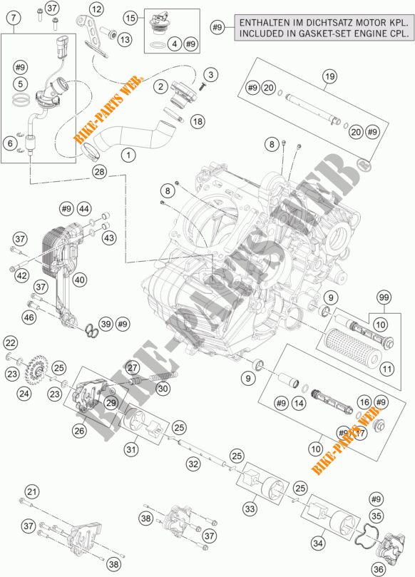POMPE A HUILE pour KTM 1290 SUPER ADVENTURE WHITE ABS de 2016