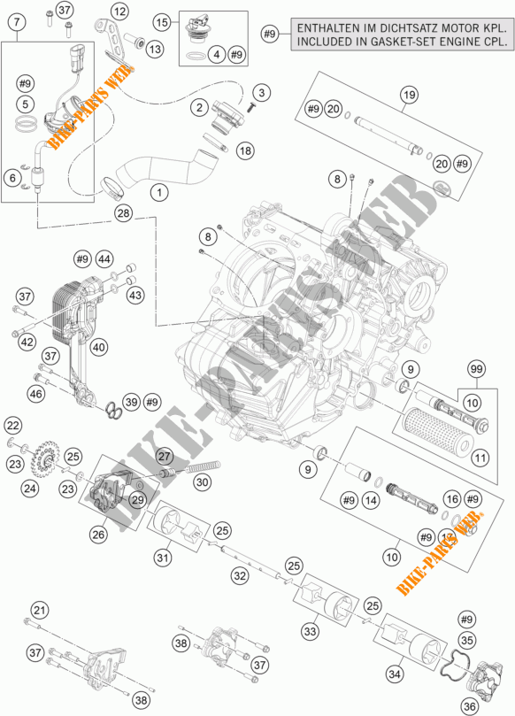POMPE A HUILE pour KTM 1290 SUPER ADVENTURE WHITE ABS de 2016