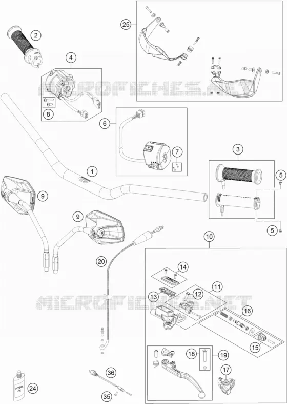 GUIDON / COMMANDES KTM MOTO 1290 2015 SUPER ADVENTURE  1290 SUPER ADVENTURE WHITE ABS
