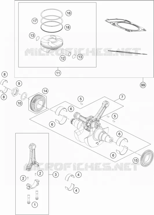 VILEBREQUIN / PISTON KTM MOTO 1290 2015 SUPER ADVENTURE  1290 SUPER ADVENTURE WHITE ABS