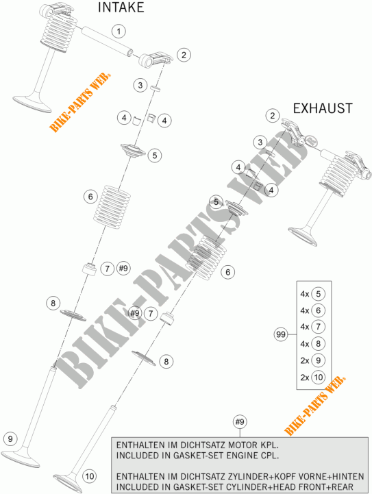 SOUPAPES pour KTM 1190 ADVENTURE R ABS de 2016