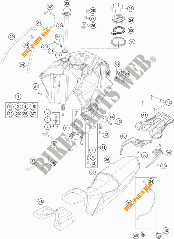 RESERVOIR / SELLE pour KTM 1190 ADVENTURE R ABS de 2016