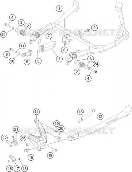 BEQUILLE LATERALE / CENTRALE KTM MOTO 1190 2015 ADVENTURE  1190 ADVENTURE R ABS
