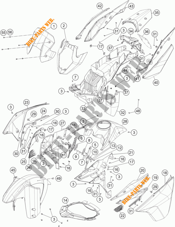 PLASTIQUES pour KTM 1190 ADVENTURE R ABS de 2015