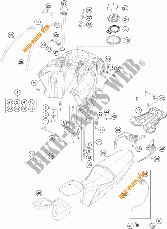 RESERVOIR / SELLE pour KTM 1190 ADVENTURE R ABS de 2014