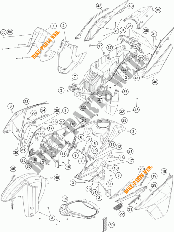PLASTIQUES pour KTM 1190 ADVENTURE R ABS de 2014