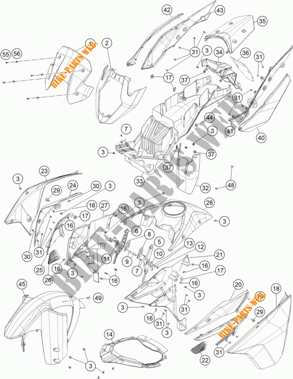 PLASTIQUES pour KTM 1190 ADVENTURE R ABS de 2014