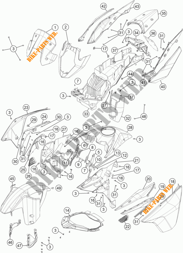 PLASTIQUES pour KTM 1190 ADVENTURE R ABS de 2013