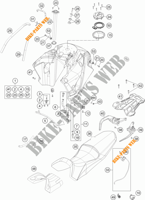 RESERVOIR / SELLE pour KTM 1190 ADVENTURE R ABS de 2013