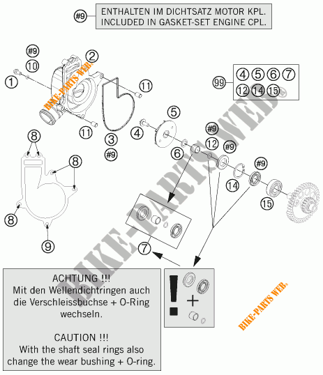 POMPE A EAU pour KTM 1190 ADVENTURE R ABS de 2013