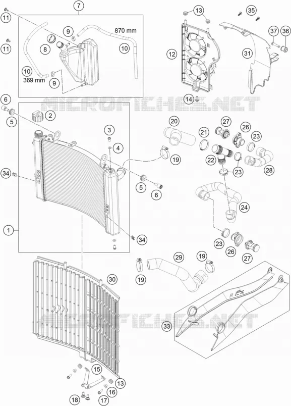 CIRCUIT DE REFROIDISSEMENT KTM MOTO 1190 2016 ADVENTURE  1190 ADVENTURE ABS ORANGE