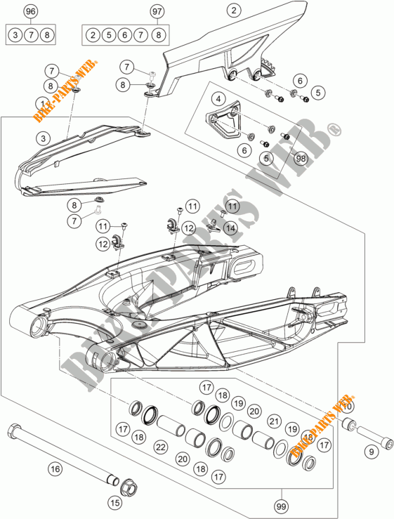 BRAS OSCILLANT  pour KTM 1190 ADVENTURE ABS GREY de 2016