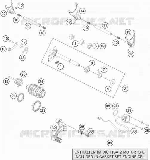 MECANISME DE SELECTION DE VITESSES KTM MOTO 1190 2016 ADVENTURE  1190 ADVENTURE ABS GREY