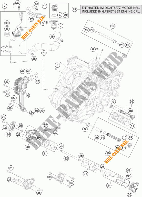 POMPE A HUILE pour KTM 1190 ADVENTURE ABS GREY de 2015