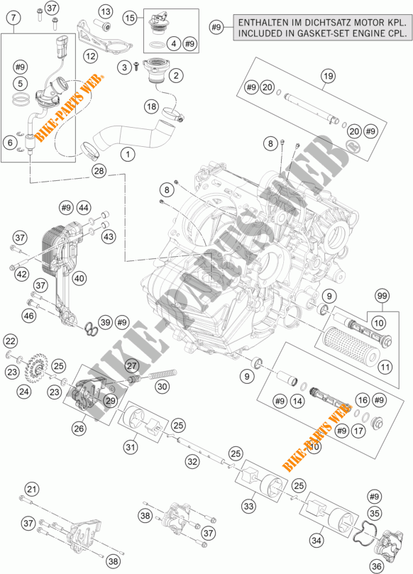 POMPE A HUILE pour KTM 1190 ADVENTURE ABS ORANGE de 2015