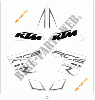 AUTOCOLLANTS pour KTM 1190 RC8 R BLACK de 2011