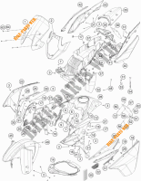 PLASTIQUES pour KTM 1190 ADVENTURE ABS GREY WES. de 2015