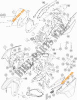 PLASTIQUES pour KTM 1190 ADVENTURE ABS GREY WES. de 2015