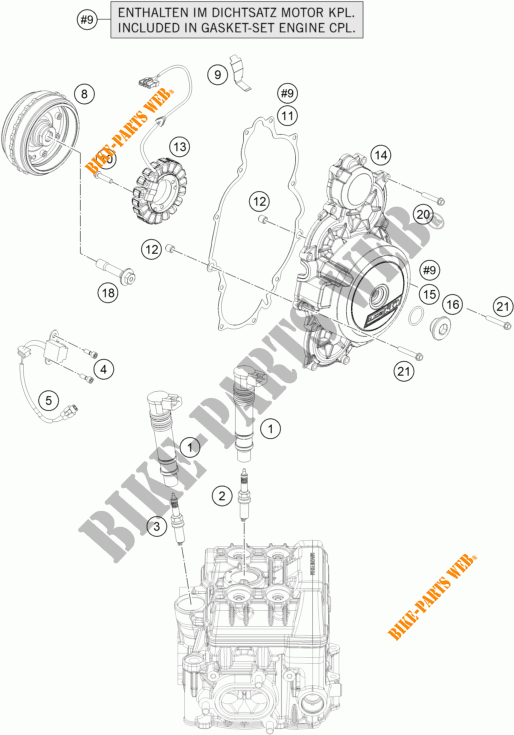 ALLUMAGE pour KTM 1190 ADVENTURE ABS GREY WES. de 2015