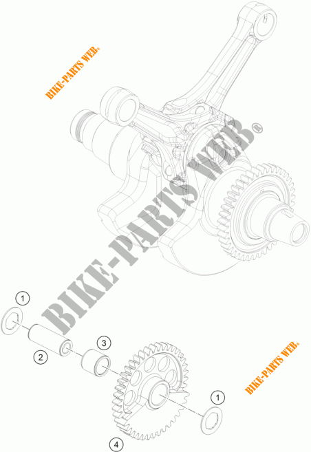 ARBRE D'EQUILIBRAGE pour KTM 1190 ADVENTURE ABS GREY WES. de 2015