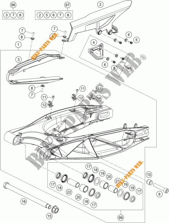BRAS OSCILLANT  pour KTM 1190 ADVENTURE ABS GREY WES. de 2015