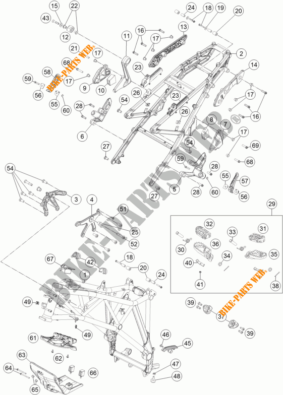 CADRE pour KTM 1190 ADVENTURE ABS GREY WES. de 2015