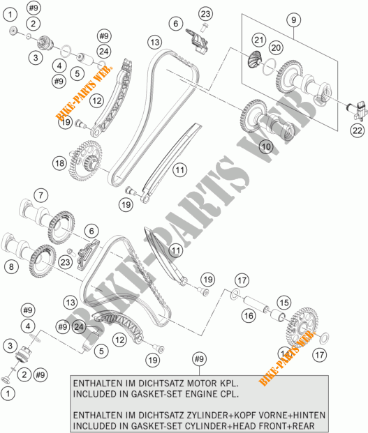 DISTRIBUTION pour KTM 1190 ADVENTURE ABS GREY WES. de 2015