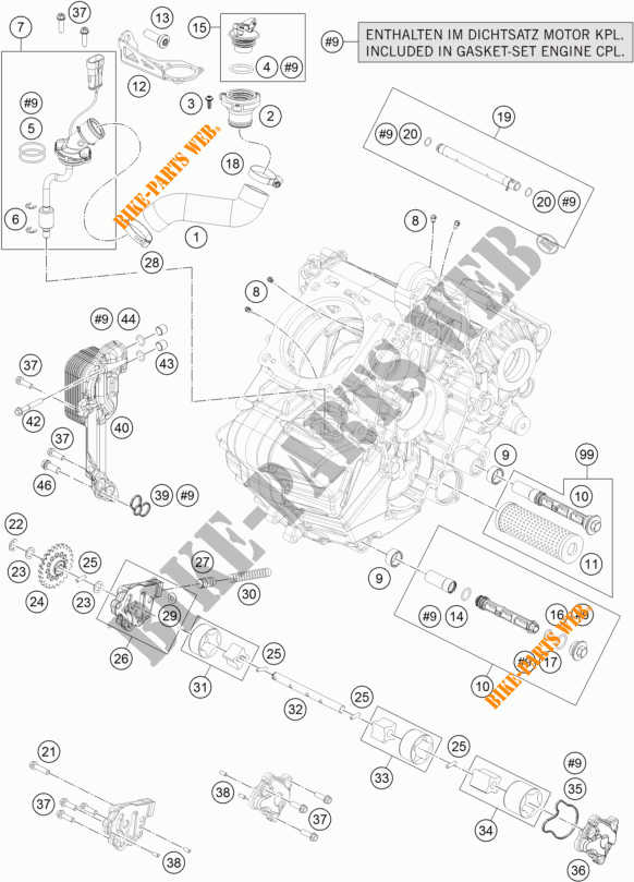 POMPE A HUILE pour KTM 1190 ADVENTURE ABS GREY WES. de 2015