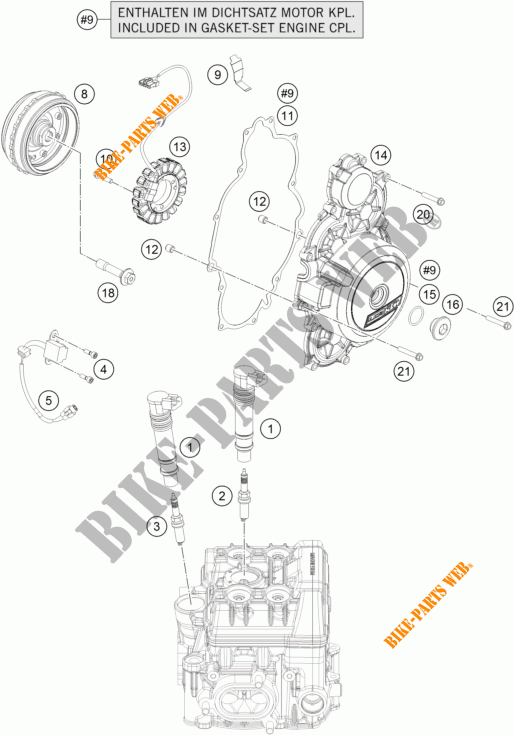 ALLUMAGE pour KTM 1190 ADVENTURE ABS GREY de 2015