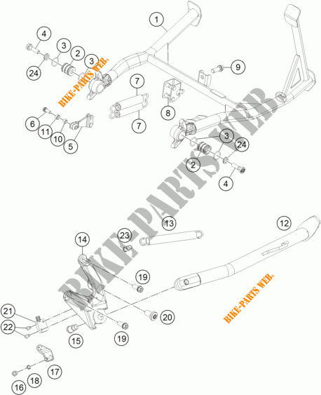 BEQUILLE LATERALE / CENTRALE pour KTM 1190 ADVENTURE ABS GREY de 2015