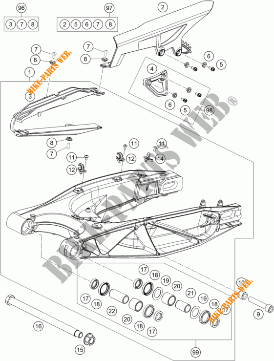 BRAS OSCILLANT  pour KTM 1190 ADVENTURE ABS GREY de 2015