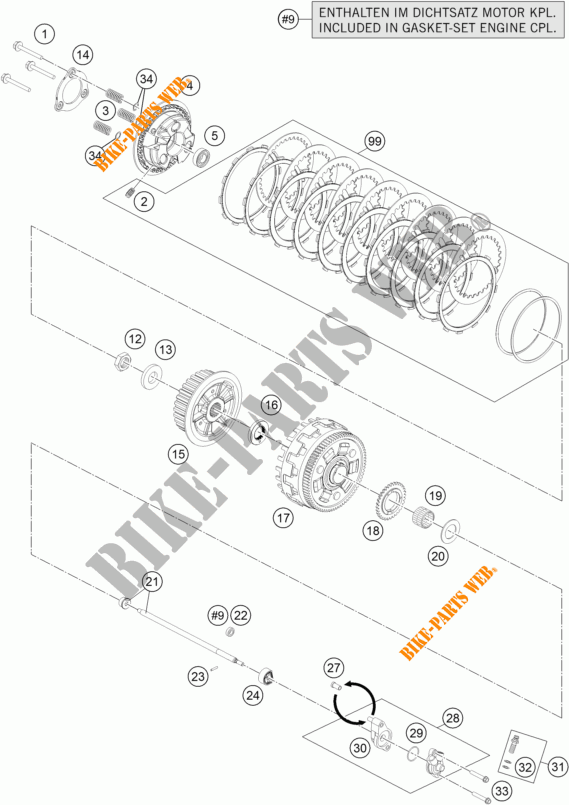 EMBRAYAGE pour KTM 1190 ADVENTURE ABS GREY de 2015