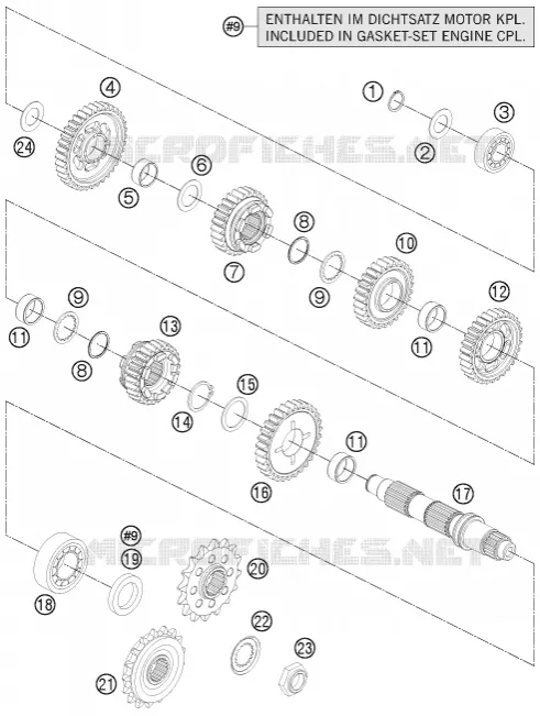 BOITE DE VITESSES - ARBRE SECONDAIRE KTM MOTO 1190 2014 ADVENTURE  1190 ADVENTURE ABS ORANGE