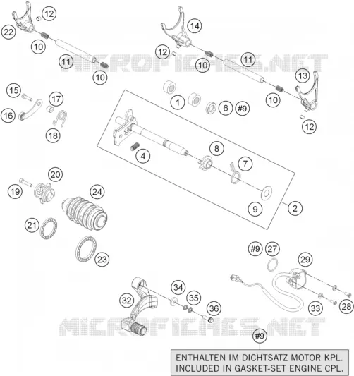 MECANISME DE SELECTION DE VITESSES KTM MOTO 1190 2014 ADVENTURE  1190 ADVENTURE ABS ORANGE