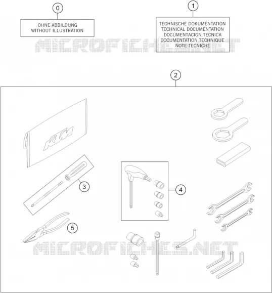 TROUSSE A OUTILS / MANUELS / OPTIONS KTM MOTO 1190 2014 ADVENTURE  1190 ADVENTURE ABS GREY