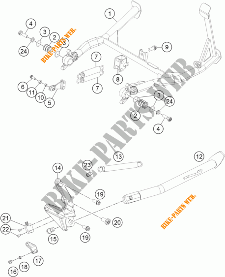 BEQUILLE LATERALE / CENTRALE pour KTM 1190 ADVENTURE ABS GREY de 2014