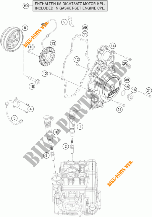 ALLUMAGE pour KTM 1190 ADVENTURE ABS GREY de 2014