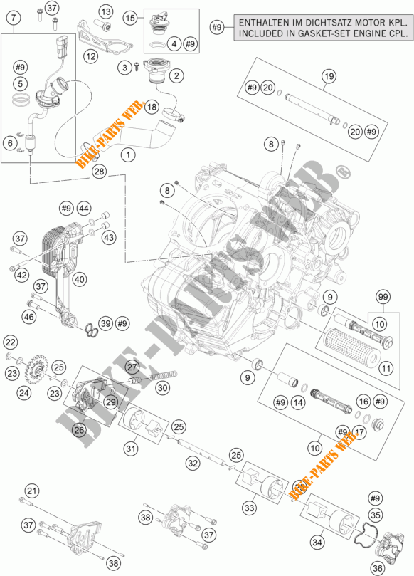 POMPE A HUILE pour KTM 1190 ADVENTURE ABS GREY de 2014