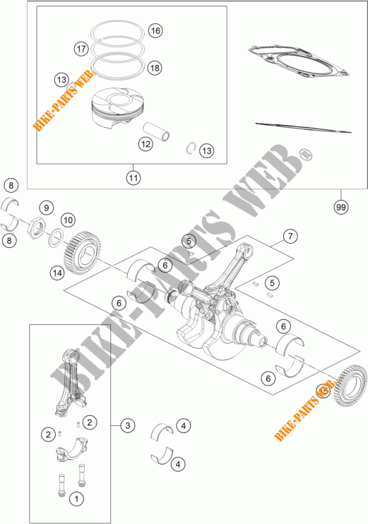 VILEBREQUIN / PISTON pour KTM 1190 ADVENTURE ABS GREY de 2014