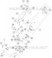 ECHAPPEMENT pour KTM 1190 ADVENTURE ABS ORANGE WES. de 2013