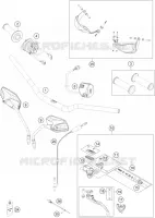 GUIDON / COMMANDES pour KTM 1190 ADVENTURE ABS ORANGE WES. de 2013