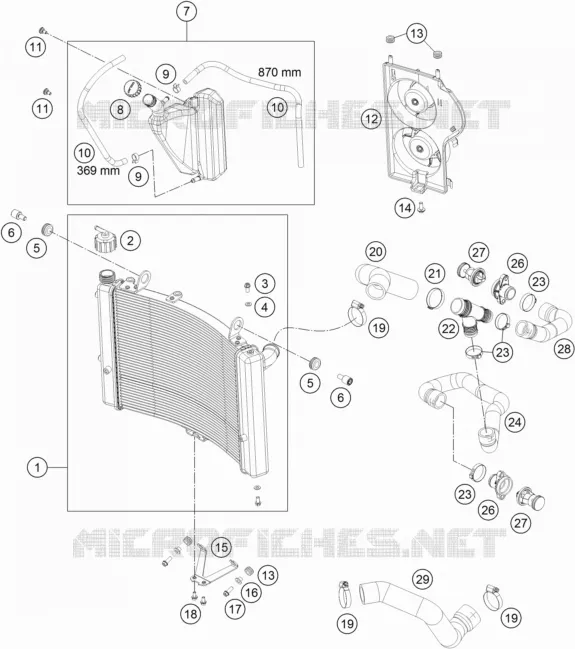 CIRCUIT DE REFROIDISSEMENT KTM MOTO 1190 2013 ADVENTURE  1190 ADVENTURE ABS ORANGE WES.