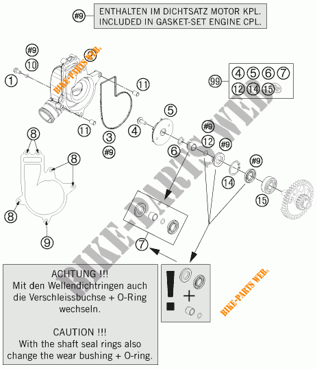 POMPE A EAU pour KTM 1190 ADVENTURE ABS ORANGE de 2013