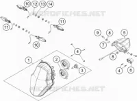 PHARE / FEU ARRIERE pour KTM 1190 ADVENTURE ABS GREY de 2013