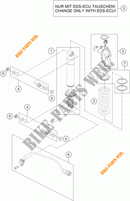 AMORTISSEUR (PIECES) pour KTM 1190 ADVENTURE ABS GREY de 2013