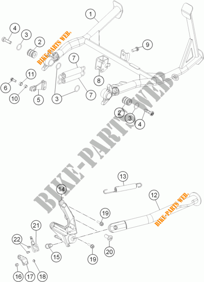 BEQUILLE LATERALE / CENTRALE pour KTM 1190 ADVENTURE ABS GREY de 2013