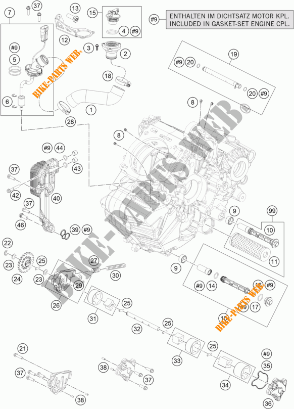 POMPE A HUILE pour KTM 1190 ADVENTURE ABS GREY de 2013