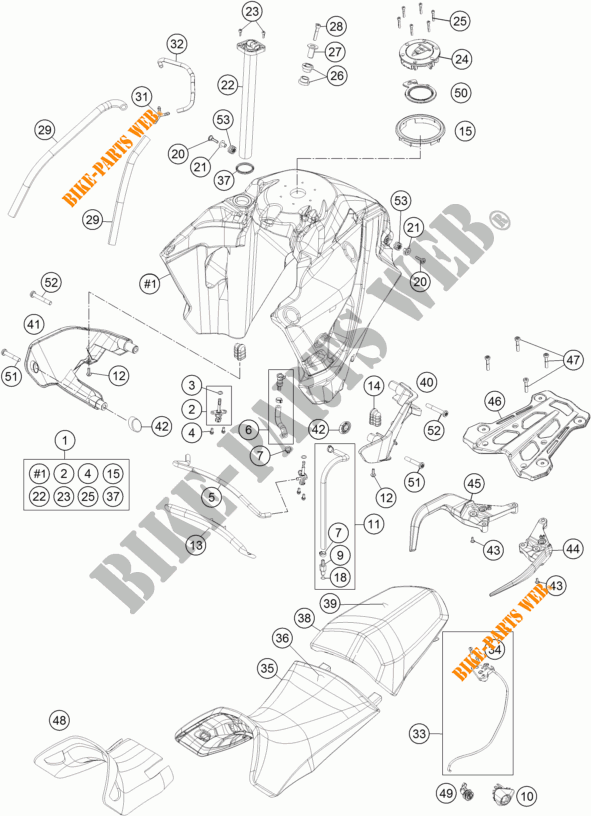 RESERVOIR / SELLE pour KTM 1190 ADVENTURE ABS GREY de 2013