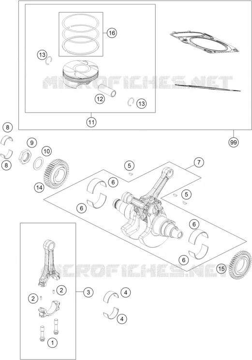 VILEBREQUIN / PISTON KTM MOTO 1050 2016 ADVENTURE  1050 ADVENTURE ABS