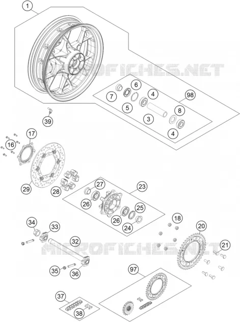 ROUE ARRIERE KTM MOTO 1050 2015 ADVENTURE  1050 ADVENTURE ABS